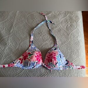 Crown and Ivy Bouquet sway, push up, halter Womens X L swim top, bikini top